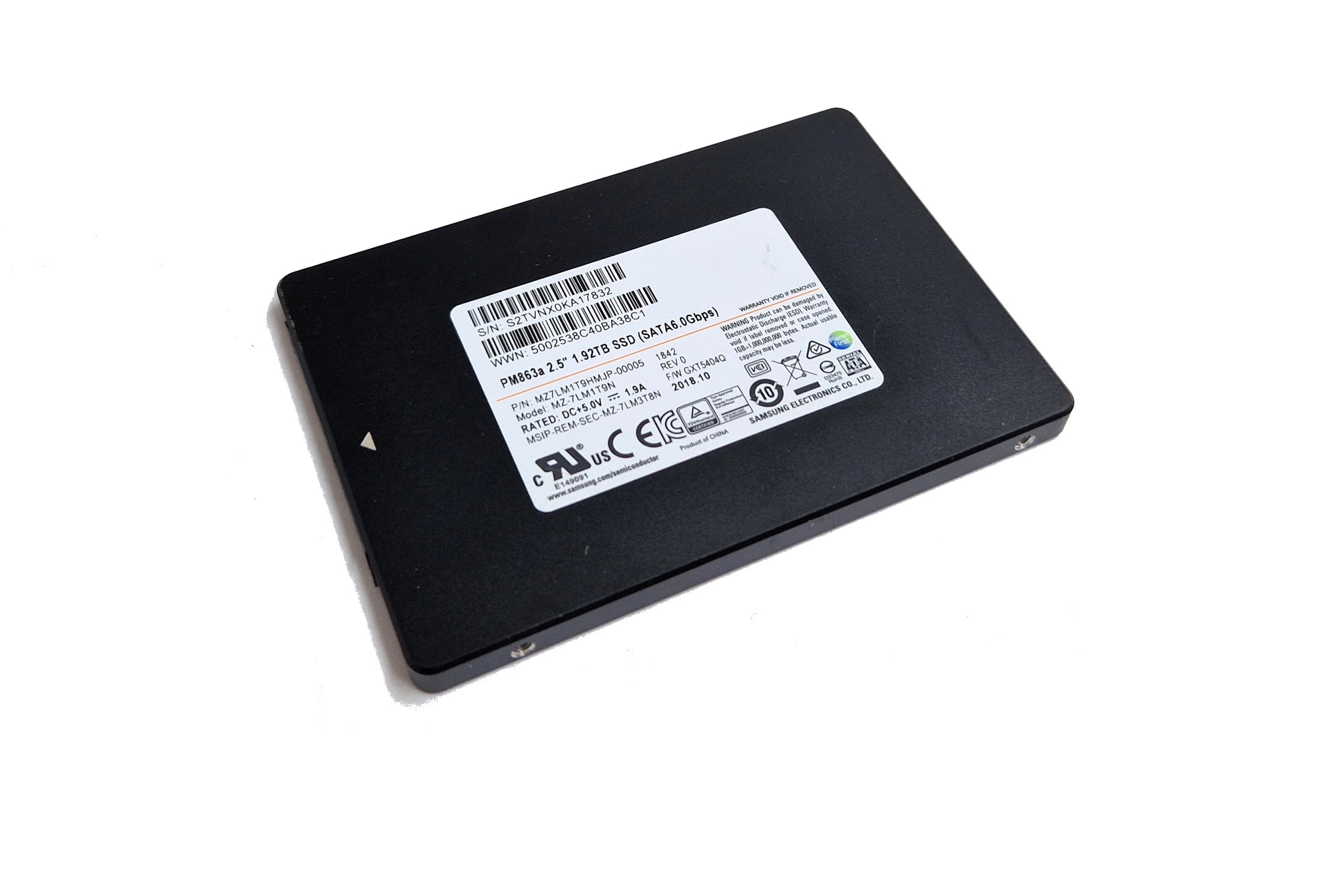 Samsung PM863a 2.5" 1920GB 2TB SATA 6.0Gbps Server SSD MZ-7LM1T9N Datacenter