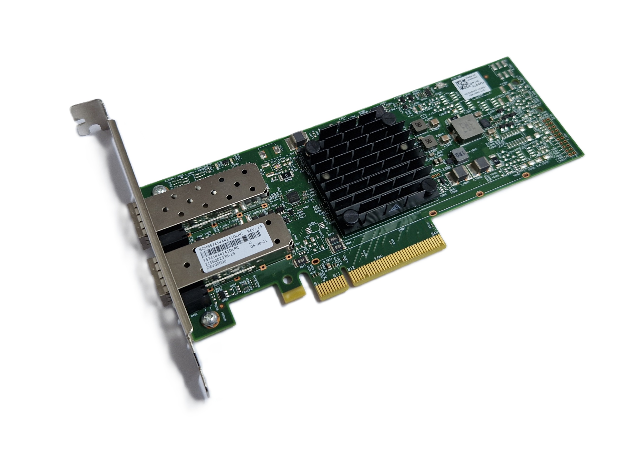 Broadcom NetXtreme BCM957414 57414 PCIe x8 3.0 25GBe SFP28 Dual Port Server NIC 024GFD FP