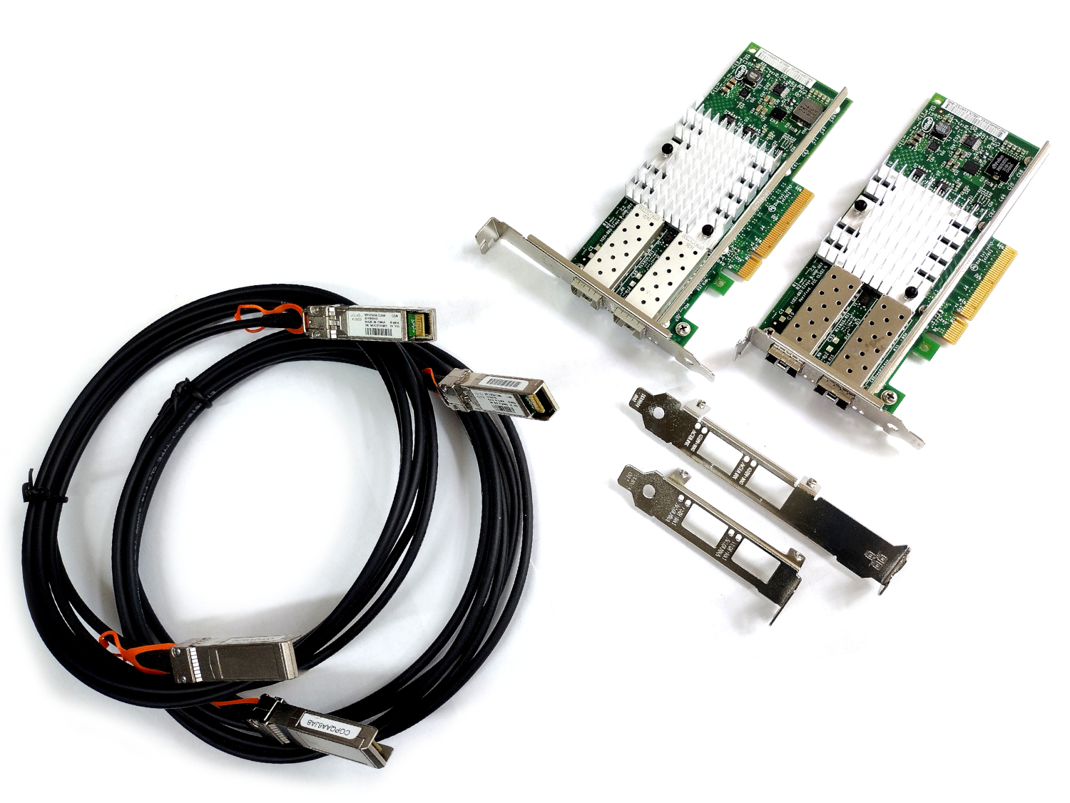 10G Netzwerk Kit 2x Intel X520-DA2 10 Gigabit NIC GBe SFP+ 2x3m SFP+ Kabel Cisco