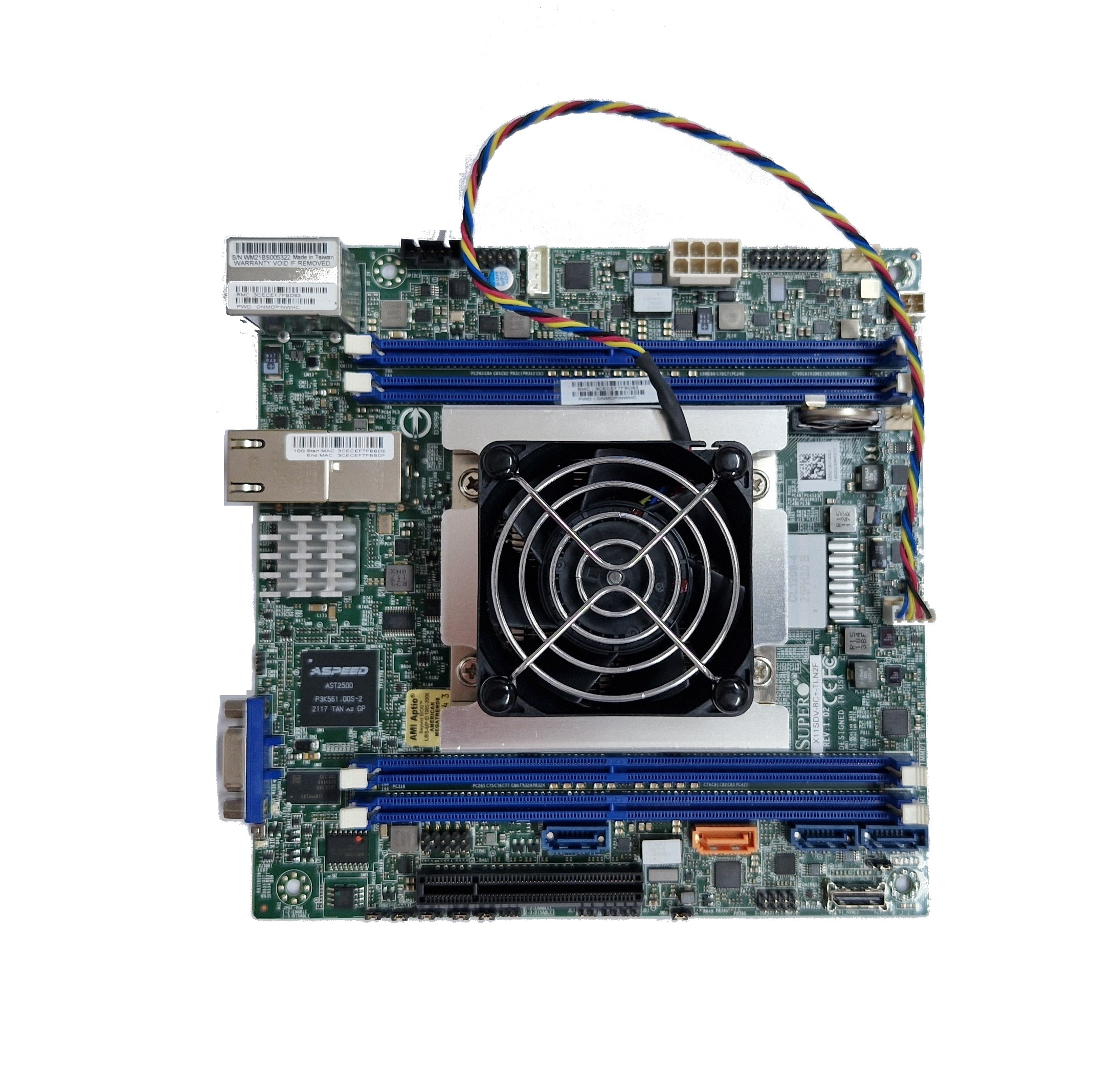  Supermicro X11SDV-8C+-TLN2F Xeon D-2141I PCIe x8 10Gbe NVME IPMI ITX DDR4 Server
