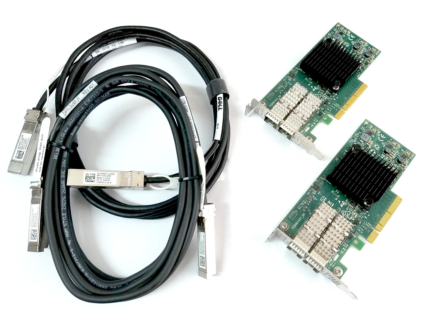 25Gbe Netzwerk Set HP Mellanox ConnectX-4 LX 640SFP28 25GB SFP28 Low Profile DAC 2X 3m Kabel 