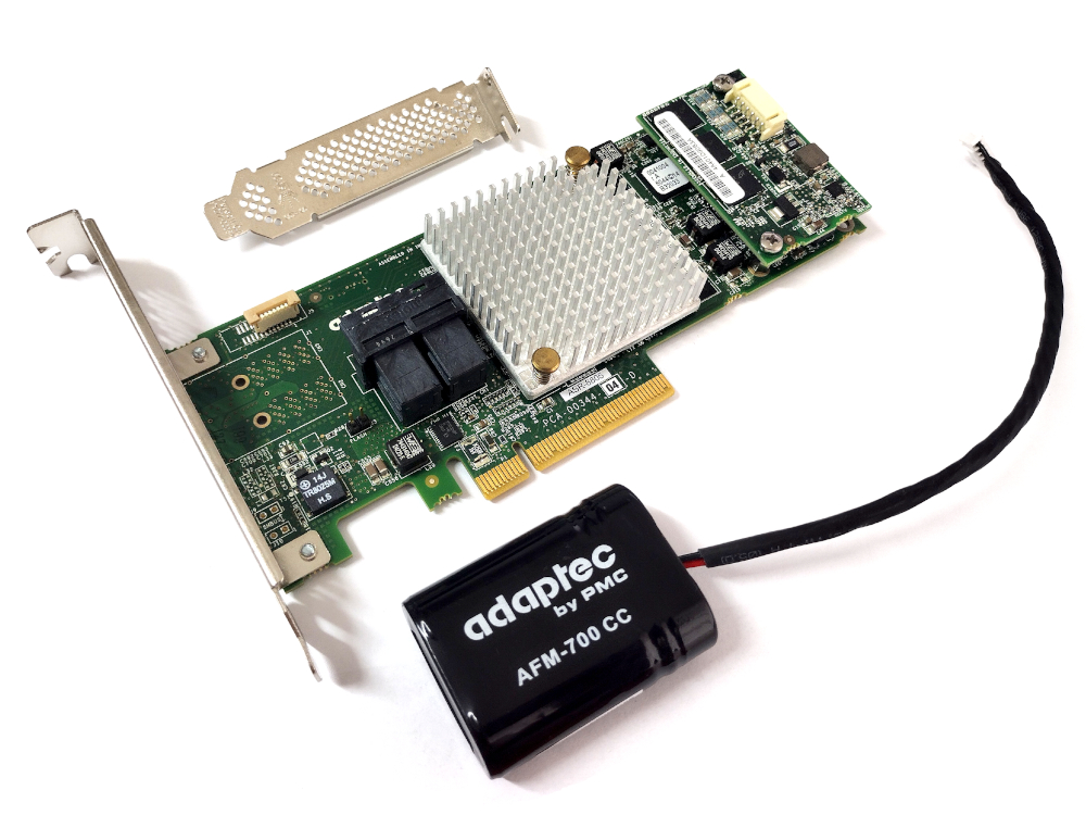 Adaptec 8805 8-port intern SATA / SAS RAID Controller 12G PCIe x8 3.0 1024MB 1GB inkl BBU / AFM