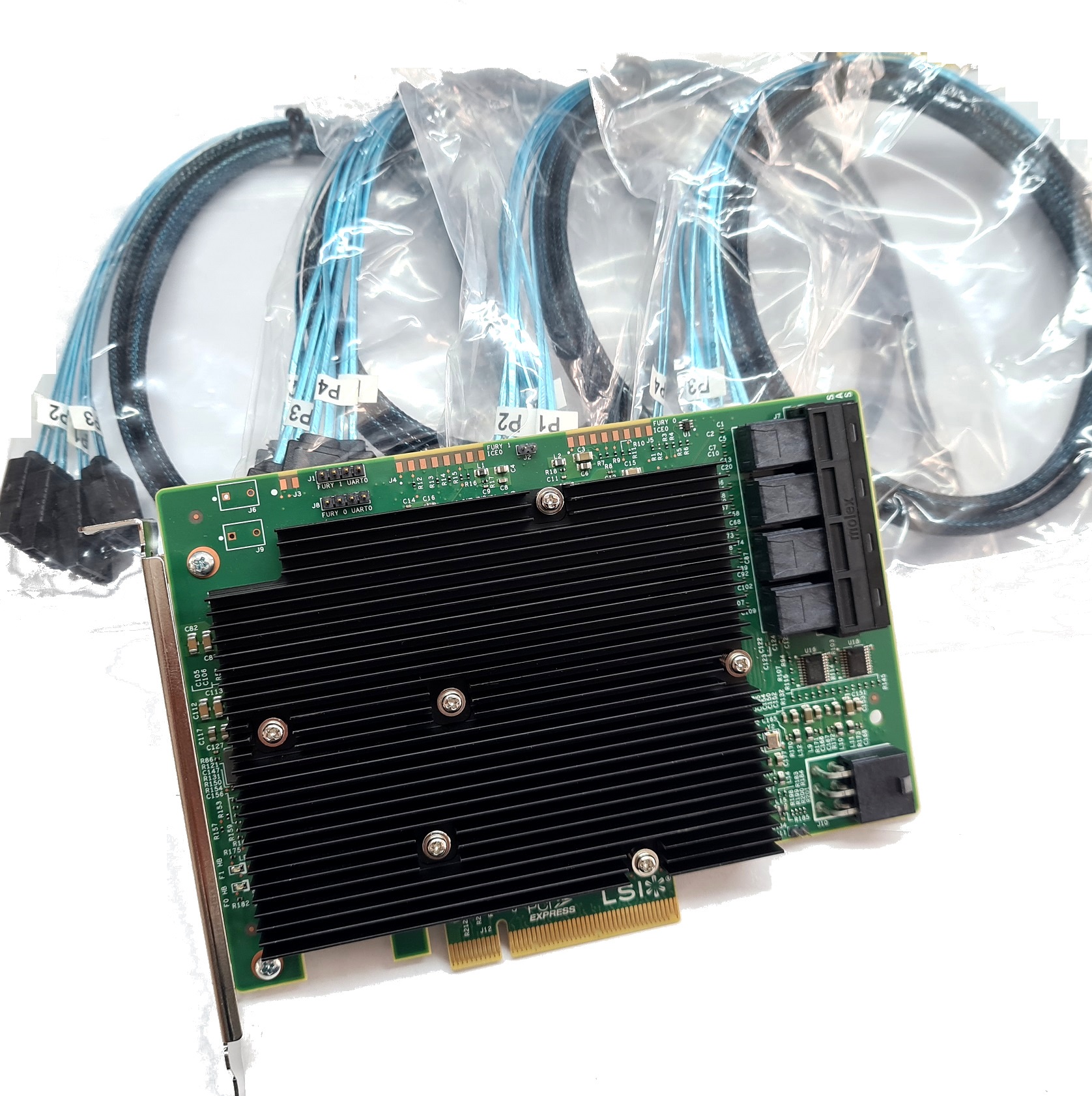 20220613_171718 Broadcom LSI 9300-16i SATA / SAS HBA Controller 12Gbps inkl. 4x mSAS zu 4xSATA Kabel